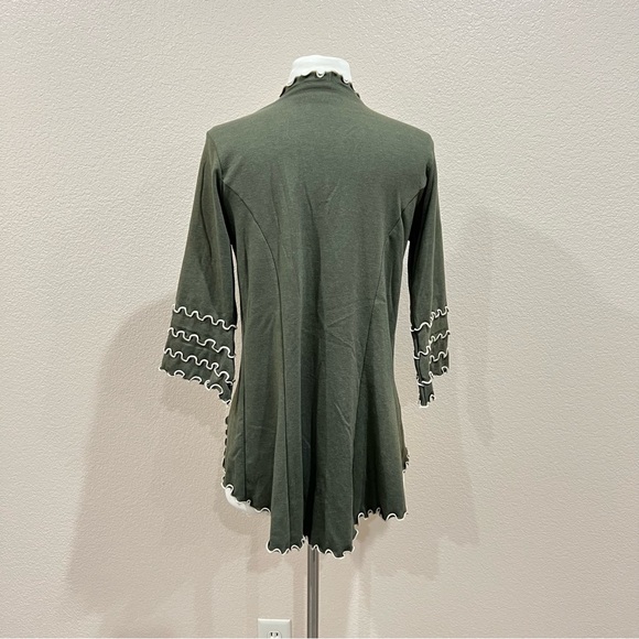 Laura Hlavac Olive Ruffled Cardigan Duster Size Small - Picture 8 of 13